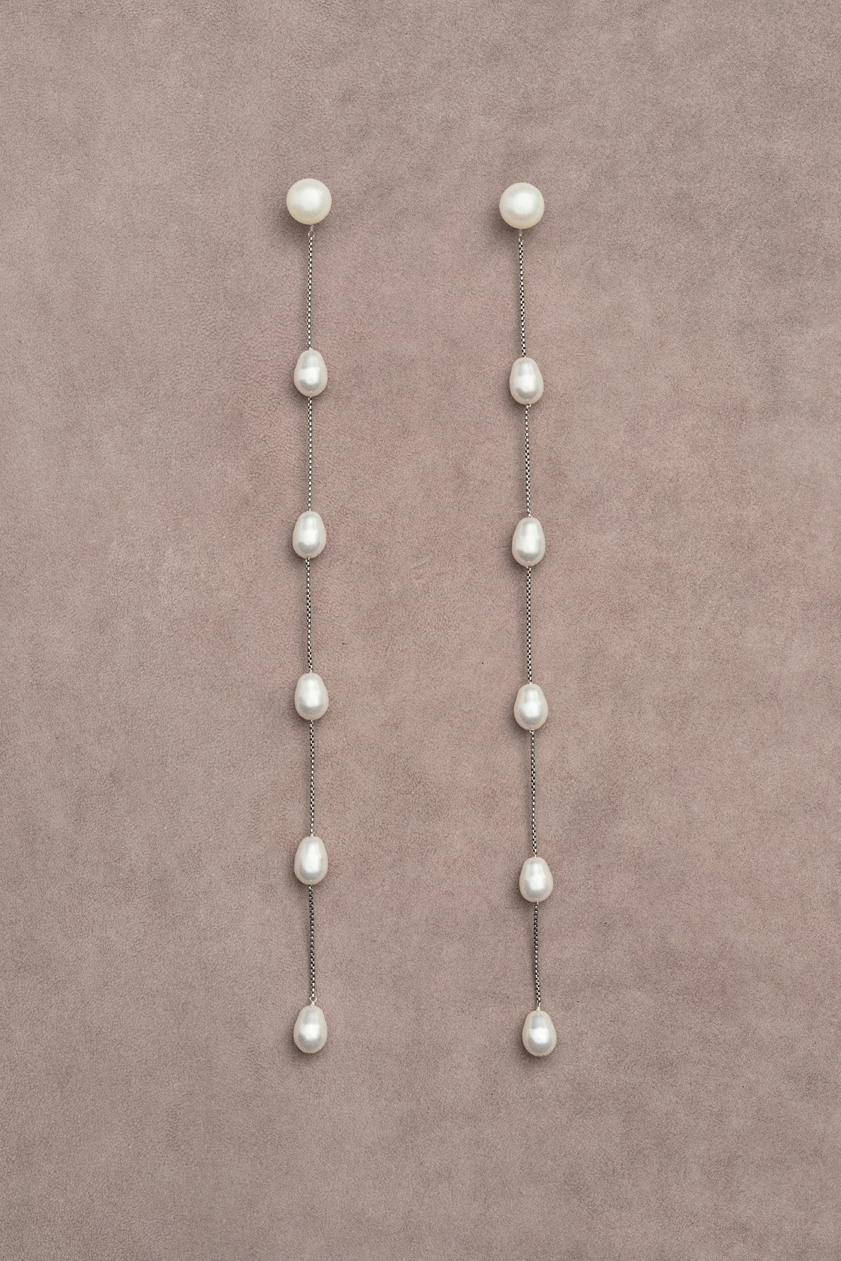 LORI ANN long pearl cluster earrings - Carrie Whelan Designs